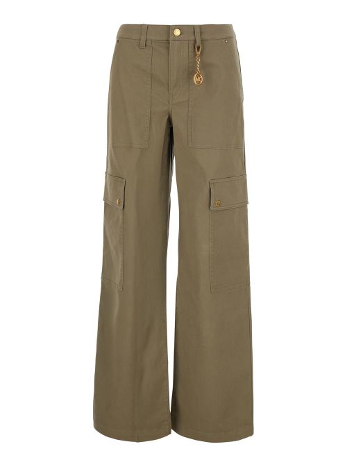 Wide-Leg Cargo Cargo Pants — Green