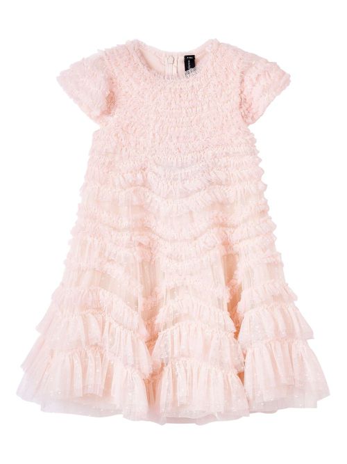 Ruffled tulle maxi dress - Neutrals