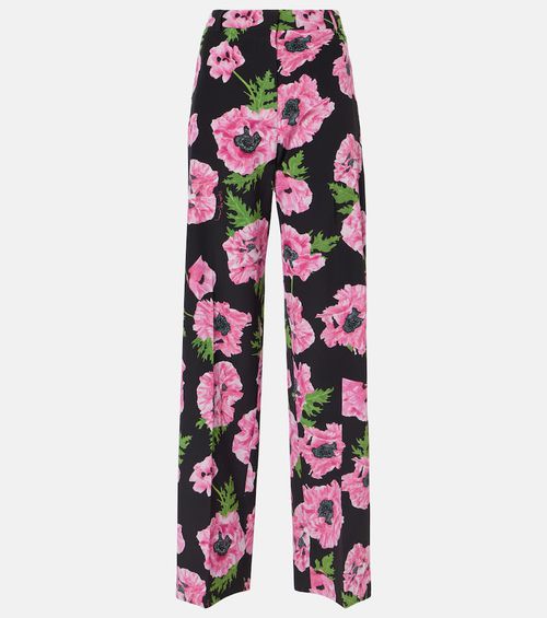 Poppy floral wide-leg pants