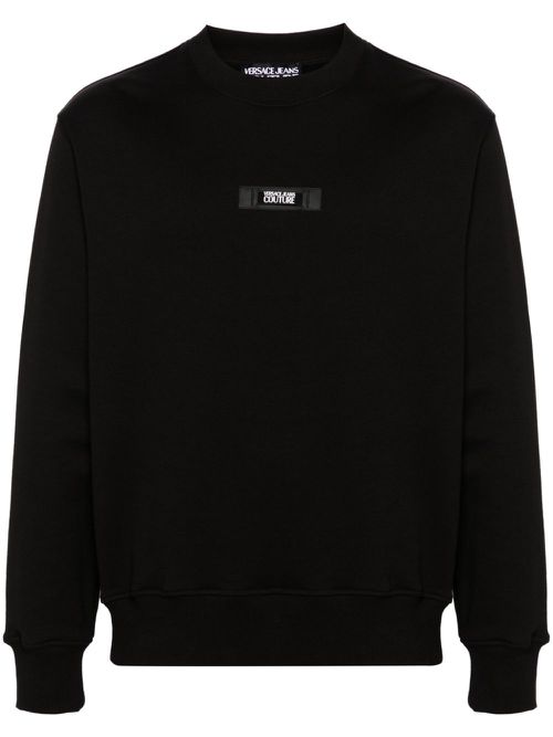 Logo-patch cotton sweatshirt - Black