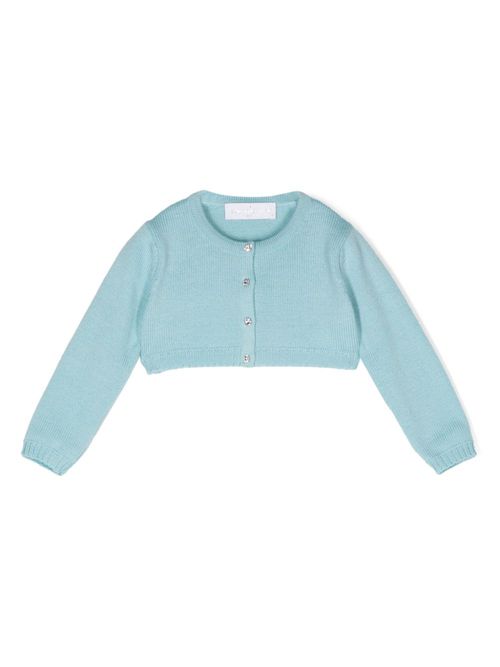 Crystal-buttons cardigan - Blue