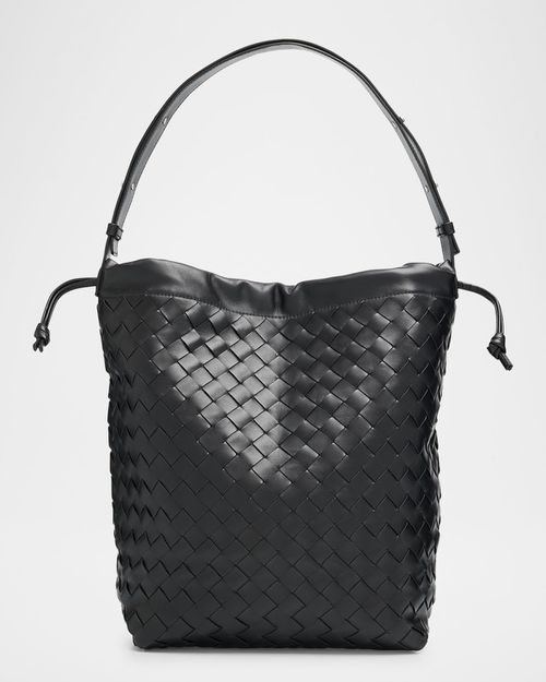 Leather Drawstring Shoulder Bag