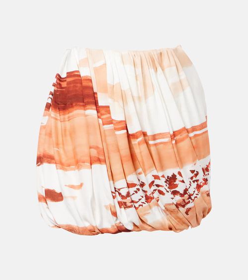Printed draped miniskirt