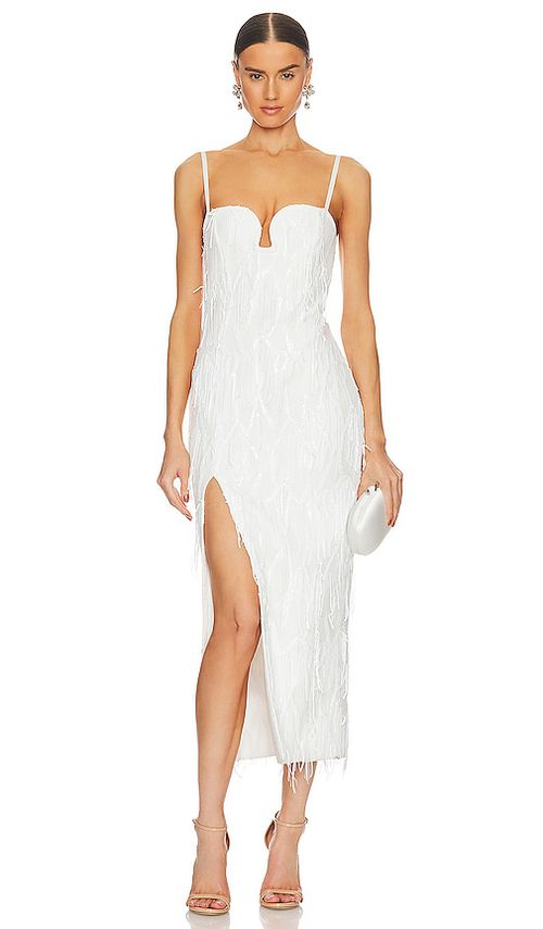 ELLIATT MIDI-KLEID JUDITH in Ivory. Größe XS. Also in