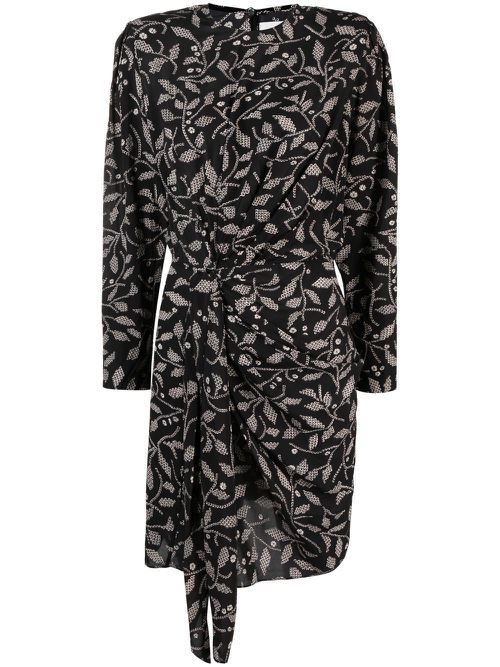 Side tie-fastening minidress - Black