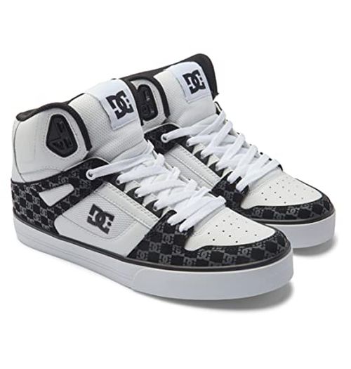 DC Men's Pure High Top WC Skate Shoes Black/Black/White