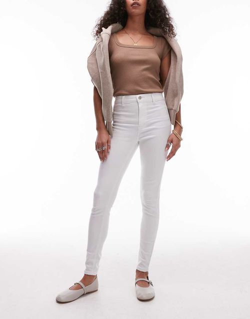 Topshop Joni high rise super skinny jeans in white