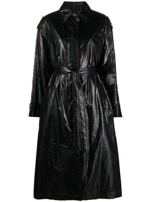Aurel straight-point collar trench coat - Black