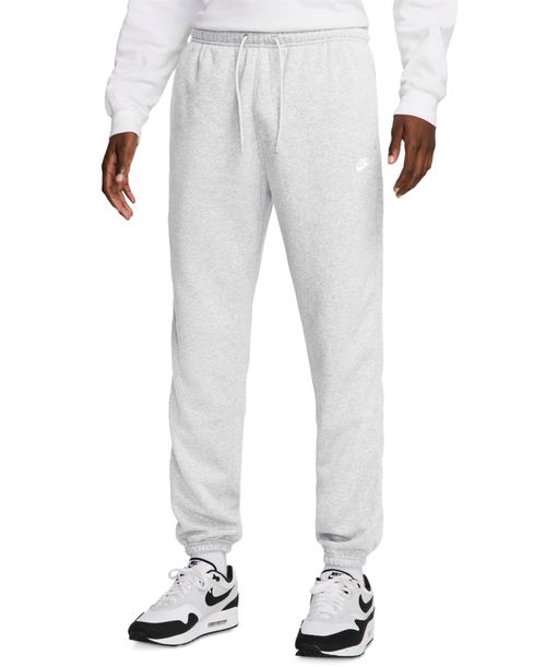 Men's Cuffed Brushed Fleece Logo Sweatpants - Birch Heather/white/white