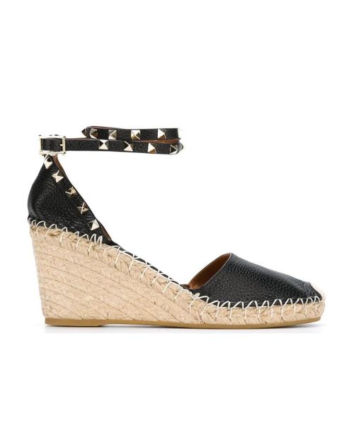 Rockstud 85mm wedge espadrilles