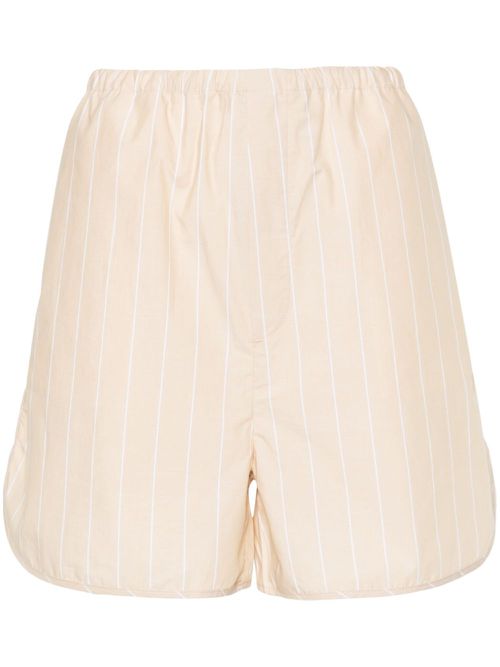 Striped organic-cotton shorts - Yellow