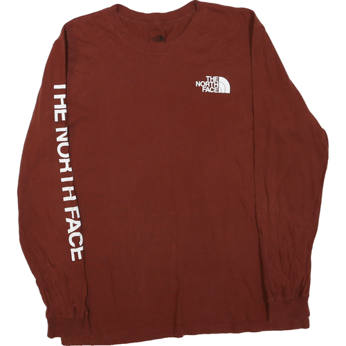 THE NORTH FACE Mens Red Long Sleeve Crew Neck Graphic T-Shirt