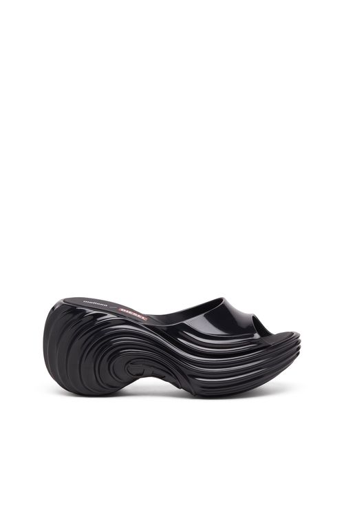 Platform mule in Melflex - Sandals - Woman - Black