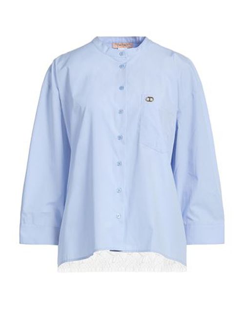 Woman Shirt Light blue Size 10 Cotton, Polyamide
