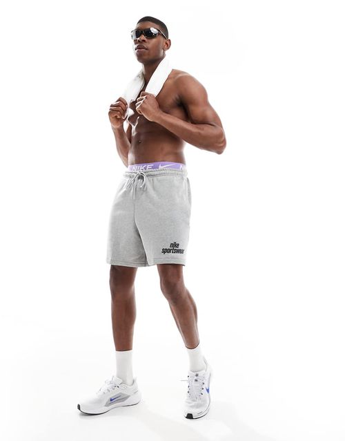 Nike Sportswear logo shorts in gray