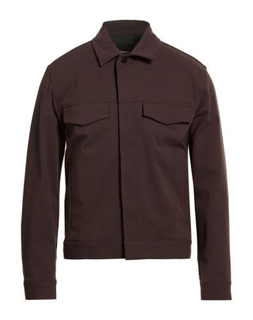 Man Jacket Dark brown Size S Cotton, Nylon, Elastane
