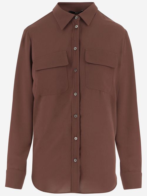 Chest Patch Pocket Shirt — Brown