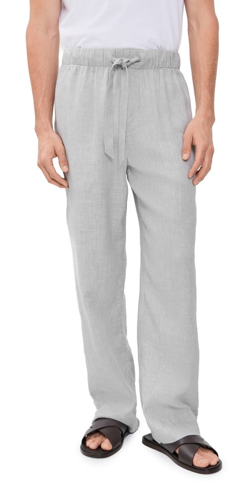 Luan Linen Blend Relaxed Lounge Pants Light Melange Grey
