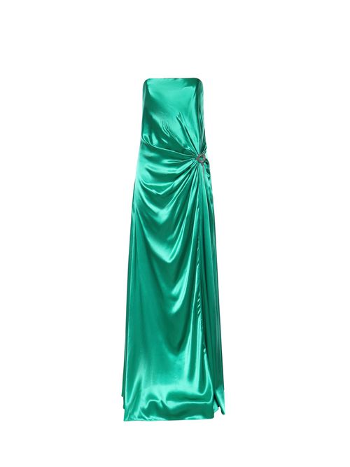 Long Dress With Rhinestone Circle Tassel