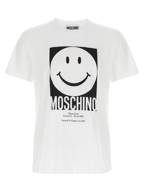 Smiley-Print Organic Cotton T-Shirt — White
