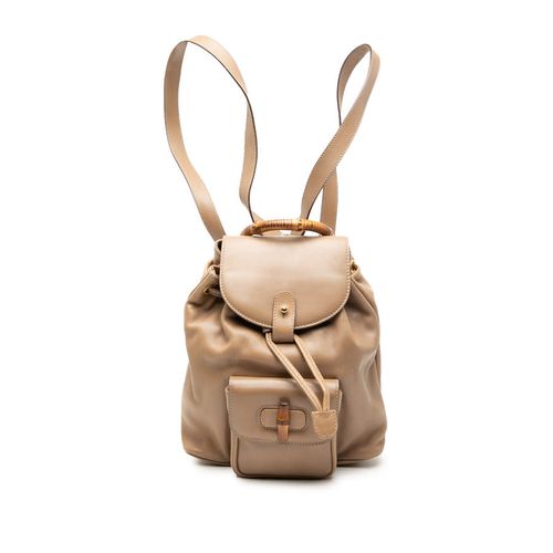 Pre-owned Leather Bamboo Drawstring Backpack Ladies EPNTXBD41ZZXRHBU