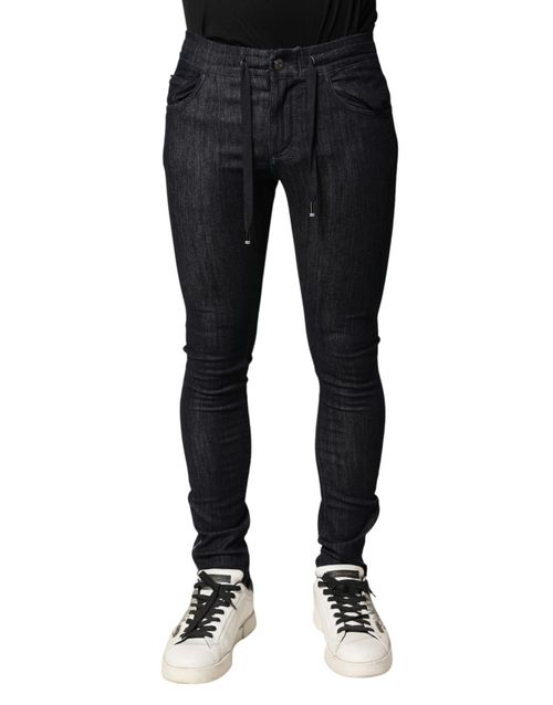 Cotton Stretch Skinny Denim Jeans — Black