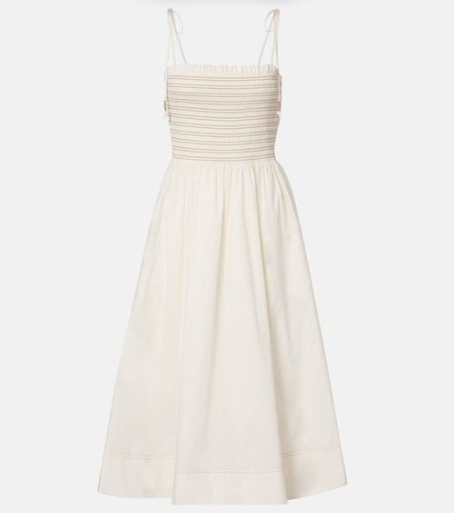 Kaela smocked cotton midi dress