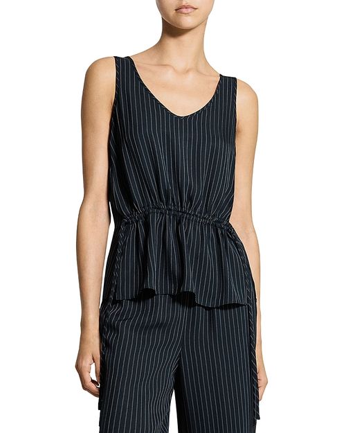 Striped Washed Tie Easy Tank Top