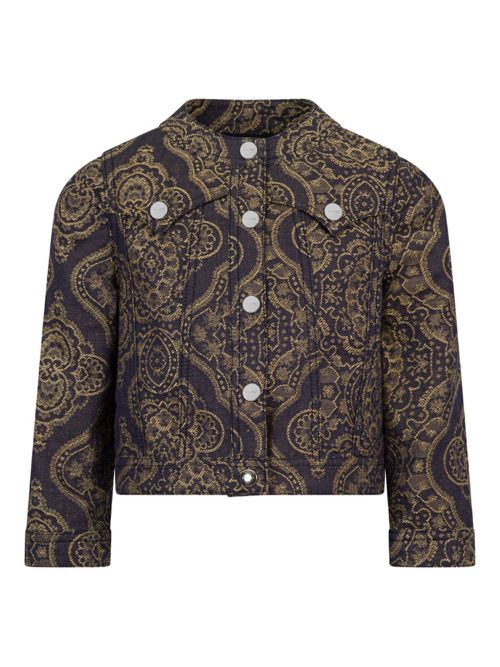 ETRO KIDS cotton-linen cropped jacket - Brown