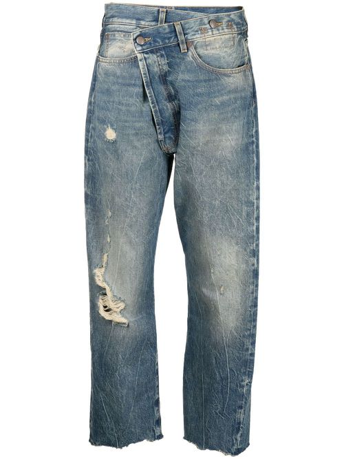 Cropped distressed jeans - Blue