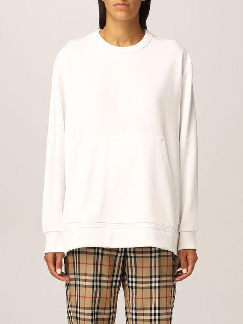 Vintage Check panel cotton oversized sweatshirt