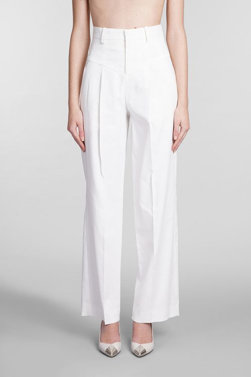 Staya Pants In White Cotton