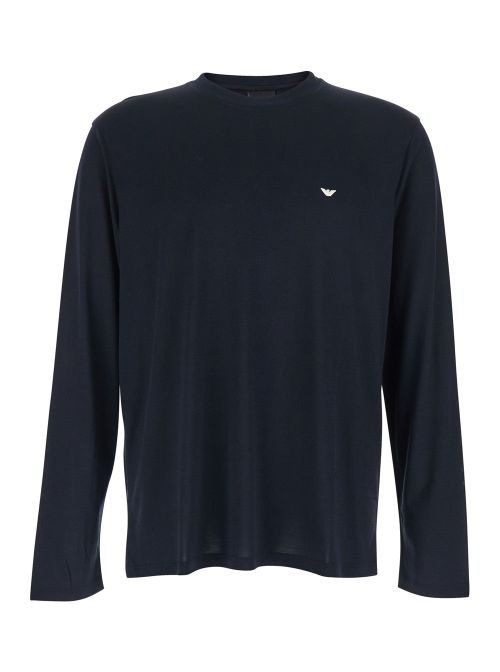Logo-Embroidered Lyocell-Cotton Blend T-Shirt — Navy