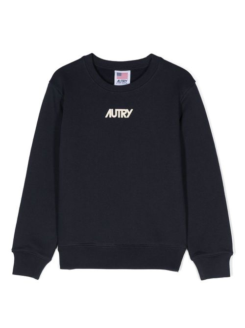 Logo-print cotton sweatshirt - Blue
