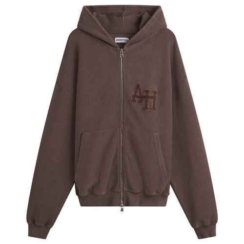 Men's Inside Out College Zip Hoodie Washed Brown