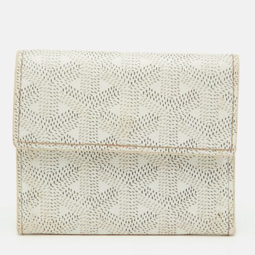 Goyard Ine White Goyardine Coated Canvas Card Holder