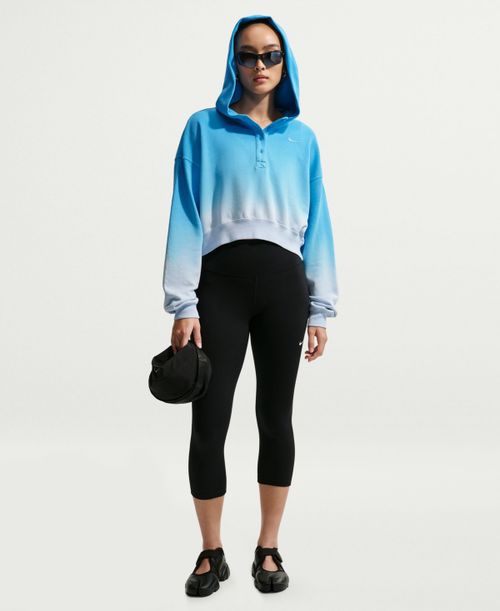 Women's Sportswear Phoenix Fleece Oversized Henley Hoodie - Hydrogen Blue/lt Photo Blue