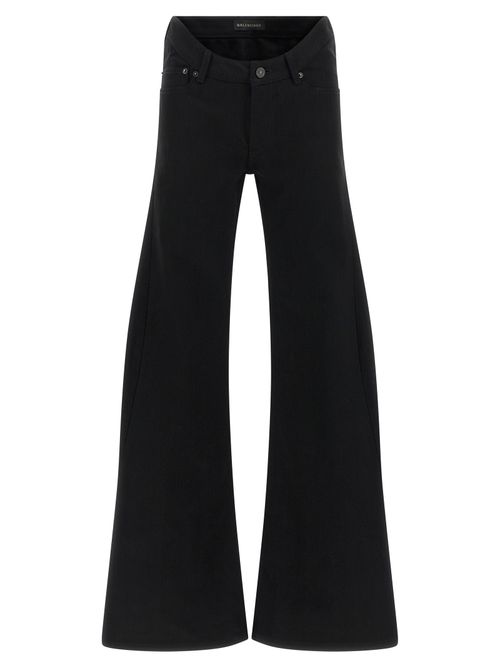 Cotton Flared Jeans — Black