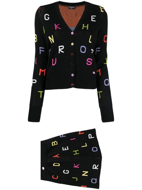 2001 Alphabet Knit set - Black