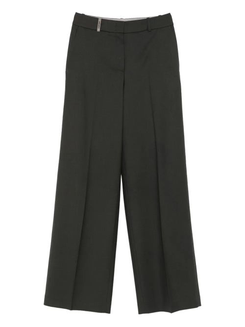 High-Waisted Wide-Leg Trousers — dark grey