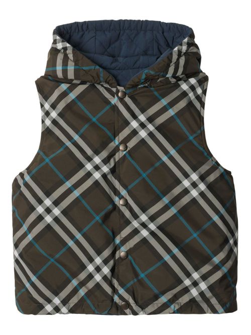 Vintage Check reversible gilet - Blue