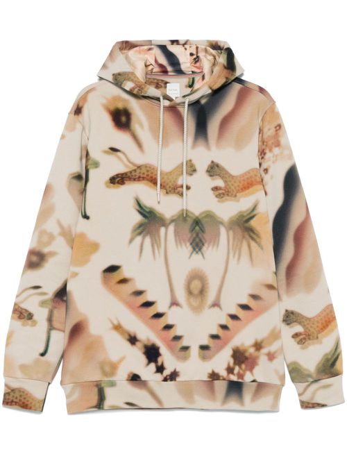 Graphic-print hoodie - Neutrals