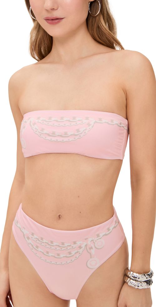 Vita Treasure Print Swim Bikini Top Pastel Pink/Milk
