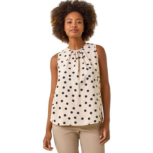 Spot Print Tie Detail Vest Top