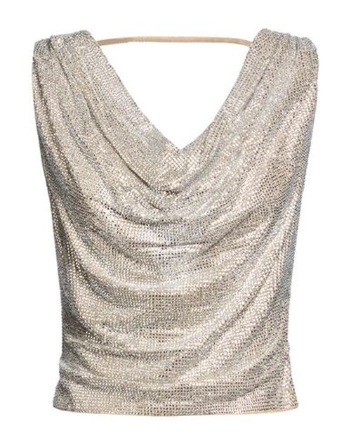 Woman Top Silver Size 4 Polyamide, Elastane, Glass