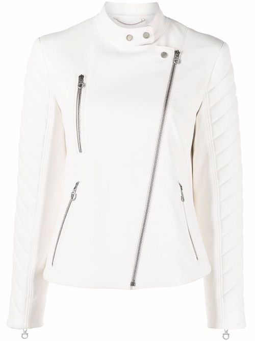 Biker leather jacket - White