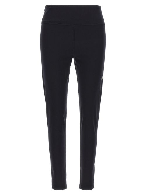 Reflective Logo Stretch Leggings — Black