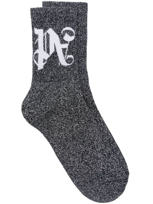Monogram lurex socks - Grey