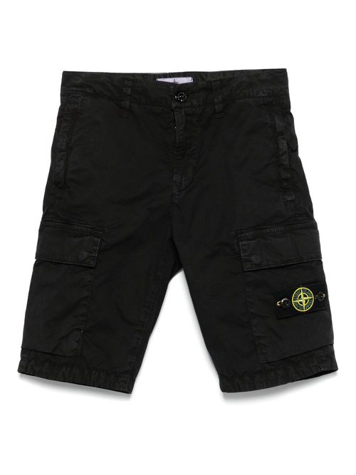 Stone Island Junior Compass-motif shorts - Black