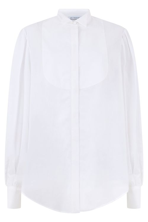 Elegant Long-Sleeve Cotton Blouse with Button Cuffs